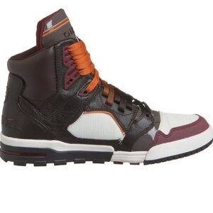 Diesel Men's Sneakers in Brown, Orange, and White